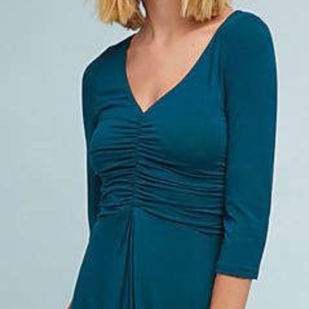 Anthropologie Maeve ruched knit dress